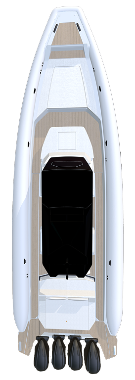 White Technohull vessel viewed from above