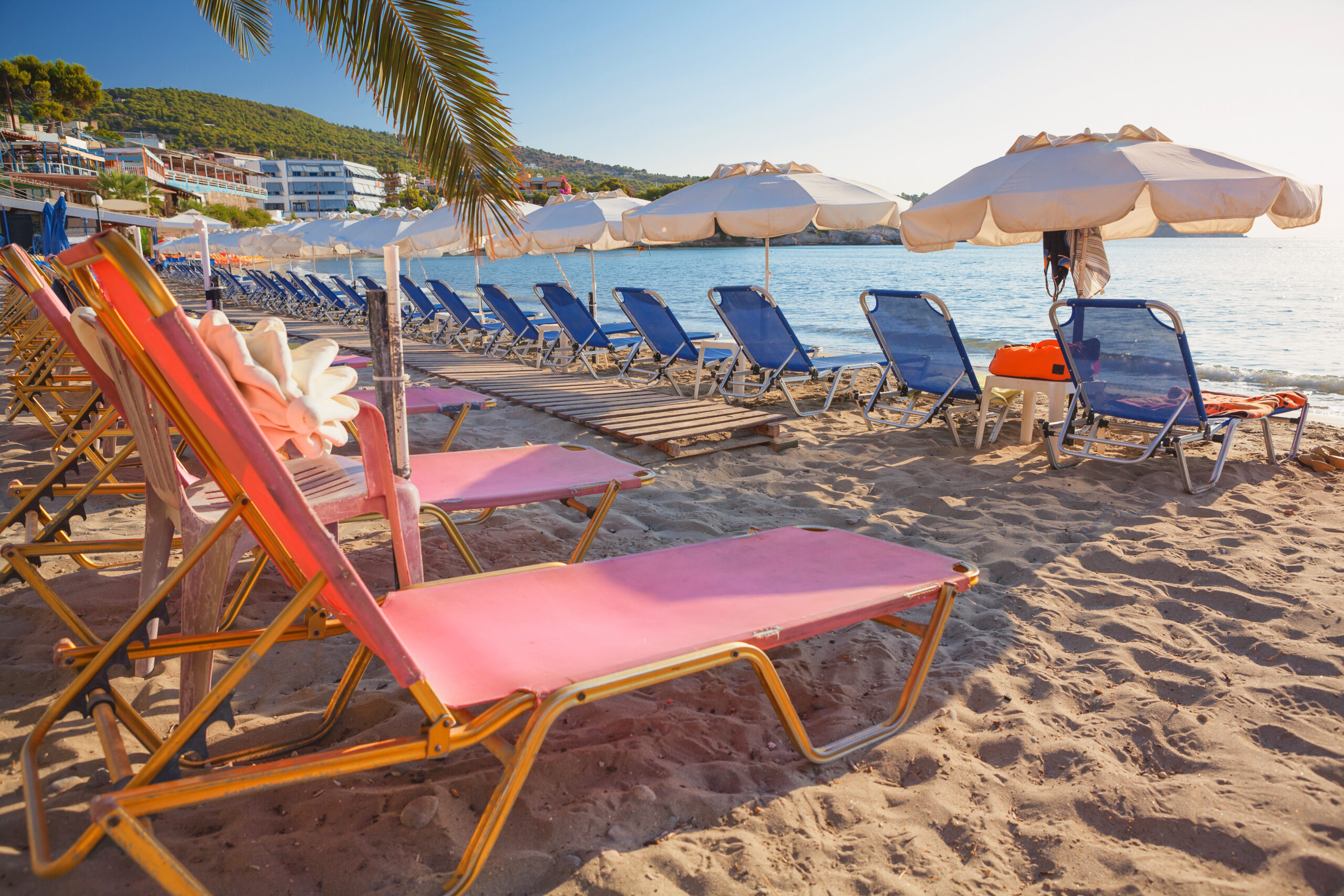 One of the most family-friendly beaches is Agia Marina beach in Aegina island, Greece