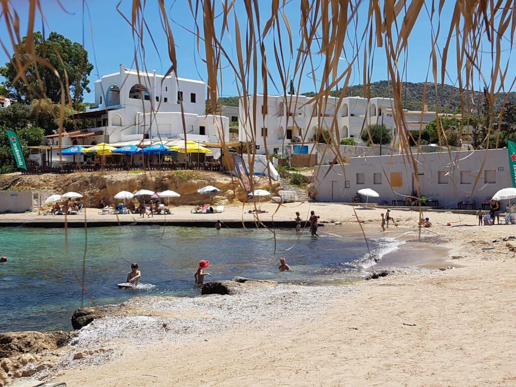 Loutra beach in Vathy, Aegina, Greece offers comfortable stay and a lot of amenities